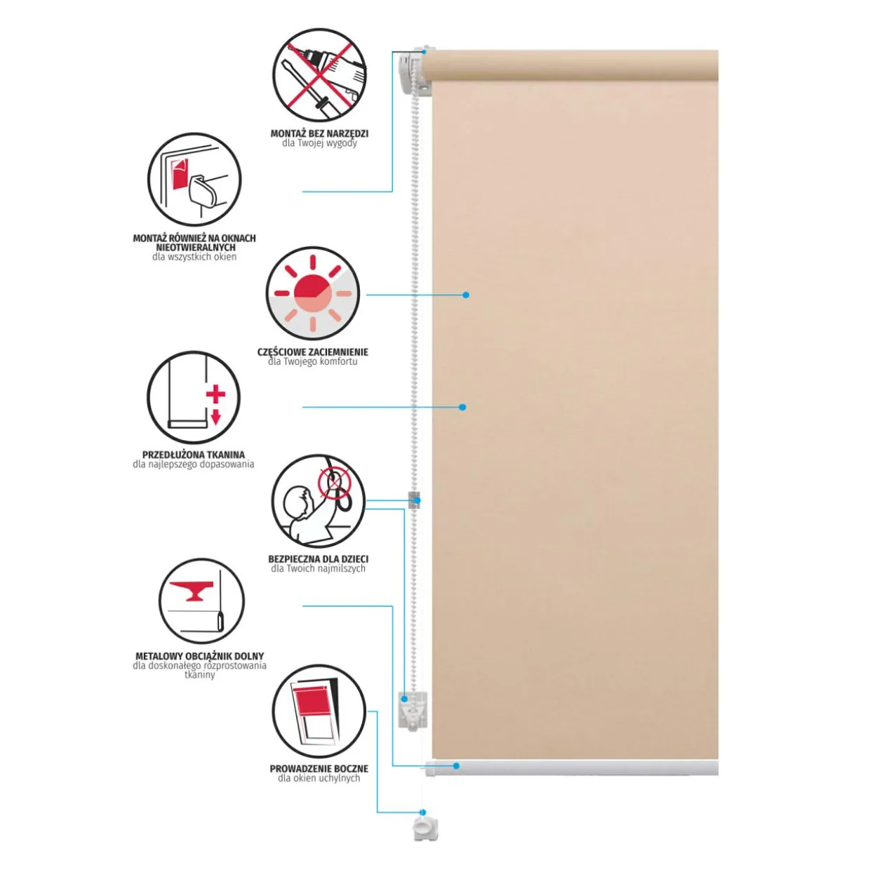 Roleta mini MADRYT 80x160 cm