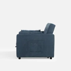 Sofa 133 cm niebieska SYLWERO