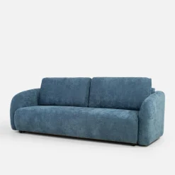 Sofa 3 osobowa, rozkładana z pojemnikiem granatowa PORTO