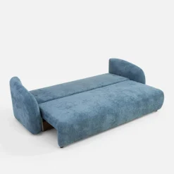 Sofa 3 osobowa, rozkładana z pojemnikiem granatowa PORTO