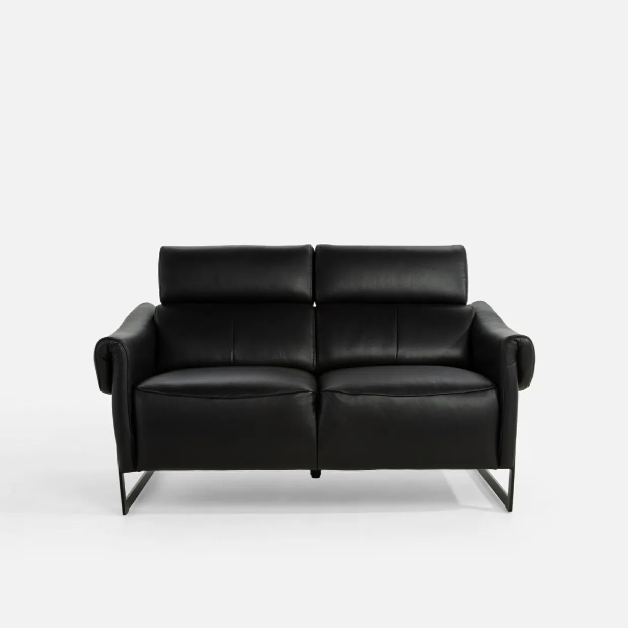 Sofa 2 osobowa skórzana czarna MILANO
