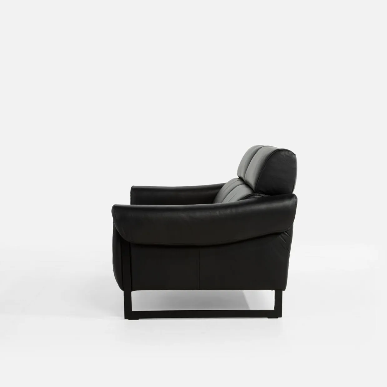 Sofa 2 osobowa skórzana czarna MILANO