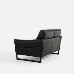 Sofa 2 osobowa skórzana czarna MILANO
