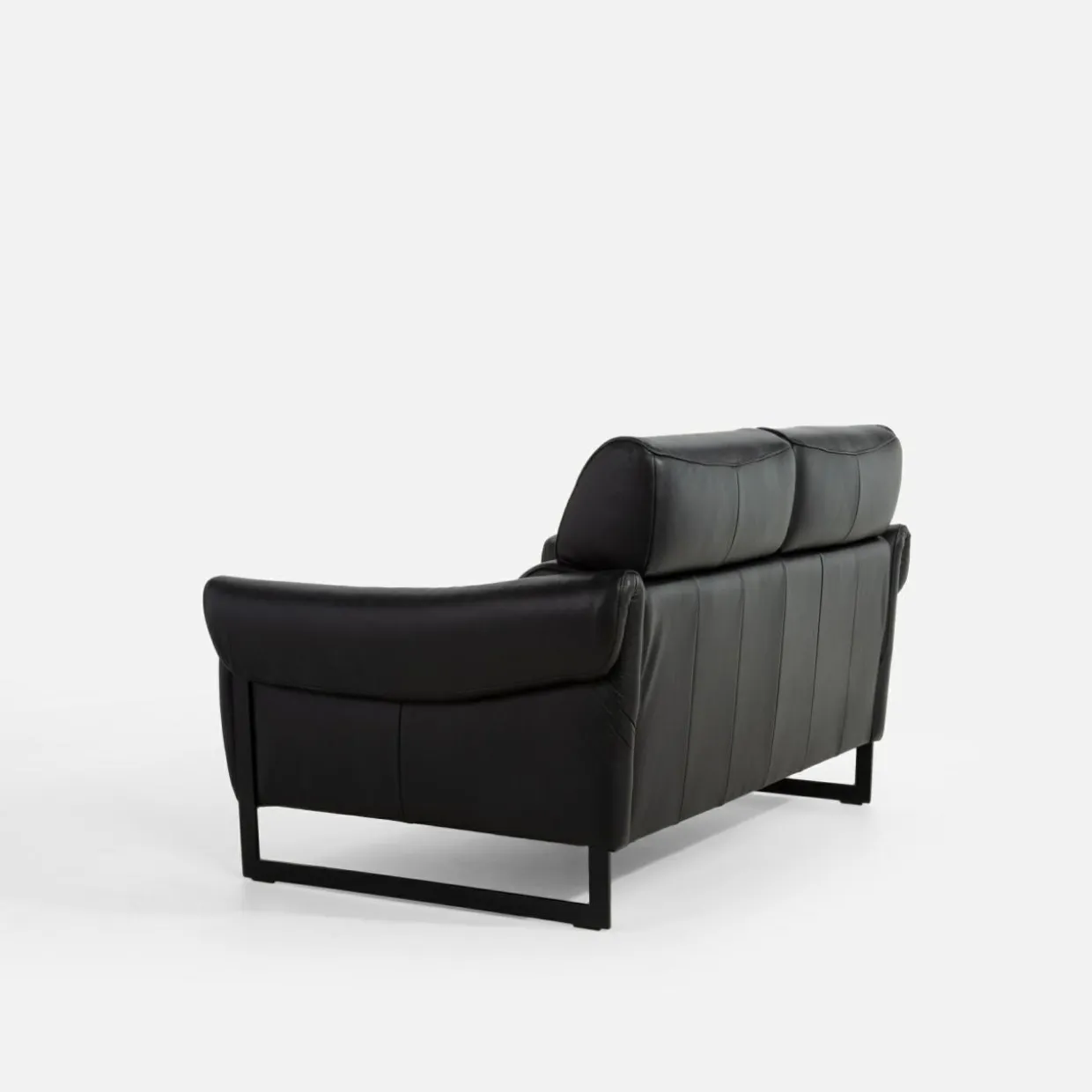 Sofa 2 osobowa skórzana czarna MILANO