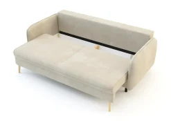 Sofa beżowa VAMOS nóżki buk