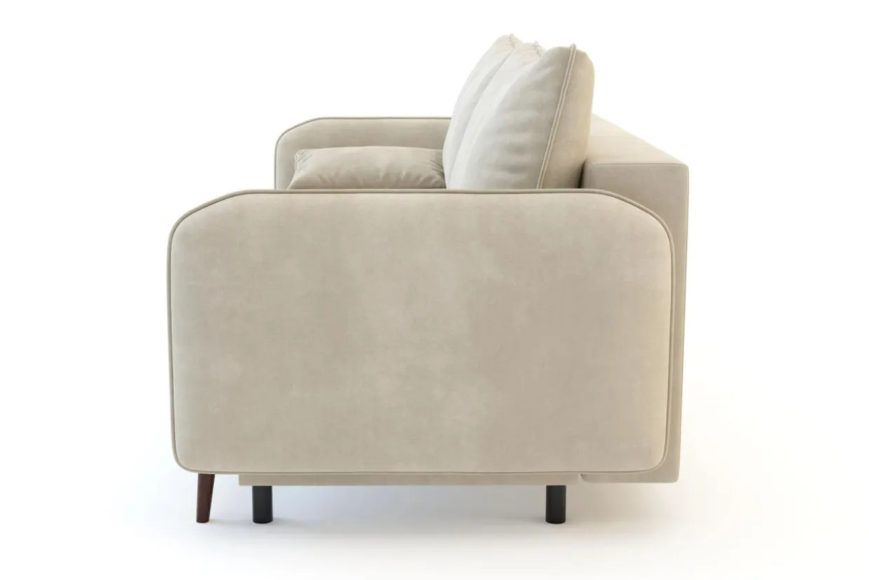 Sofa beżowa VAMOS nóżki orzech