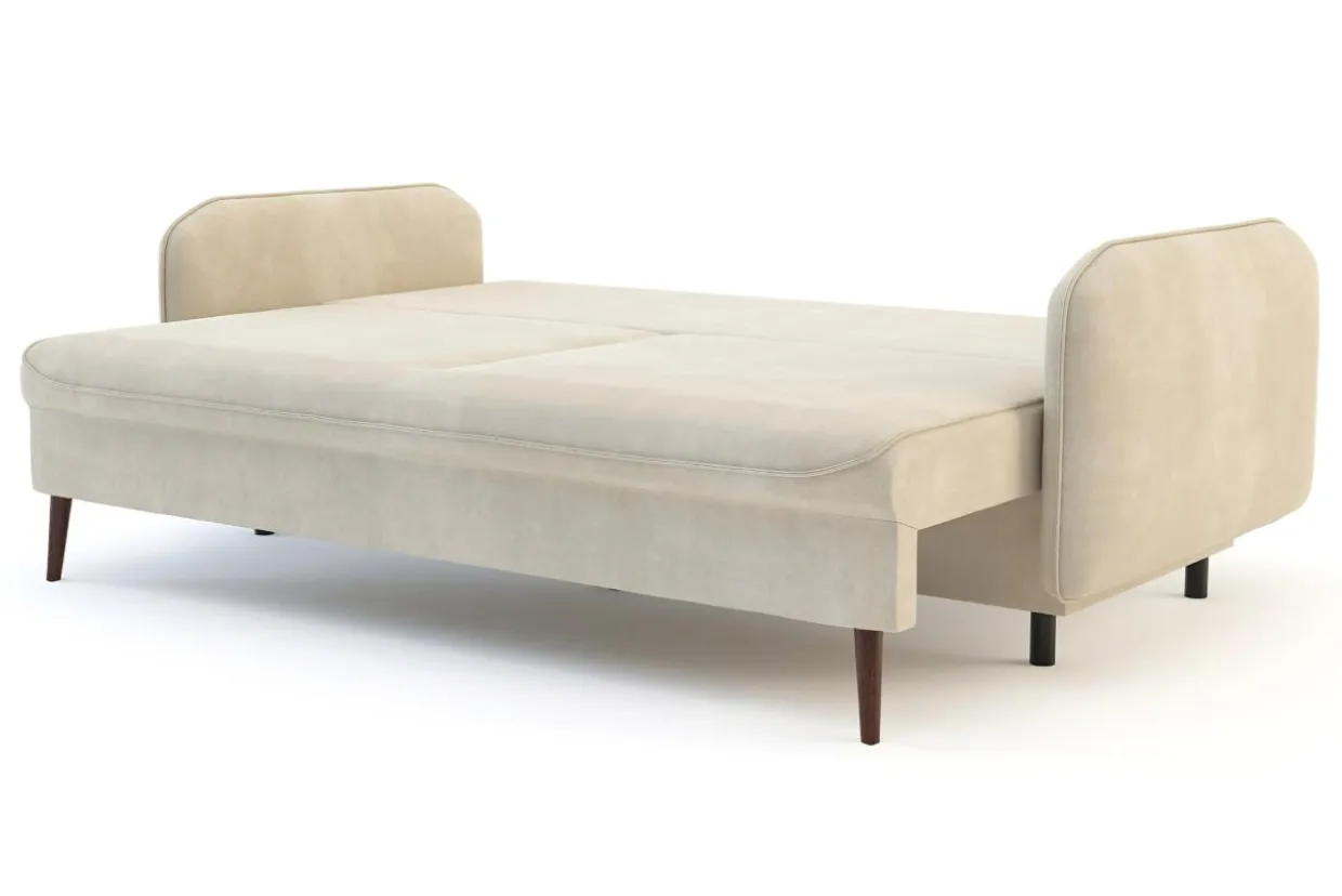 Sofa beżowa VAMOS nóżki orzech