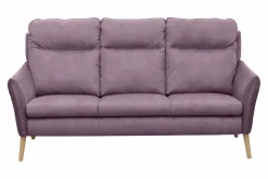 Sofa fioletowa na drewnianych nogach NORD