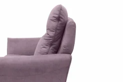 Sofa fioletowa na drewnianych nogach NORD