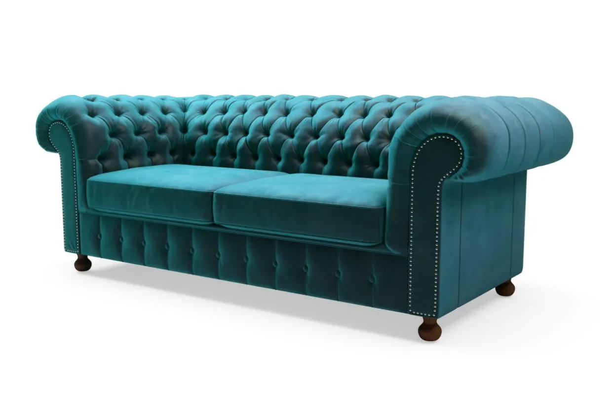 Sofa glamour lazurowa CHESTER