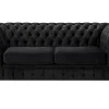 Sofa glamour rozkładana czarna CHESTER