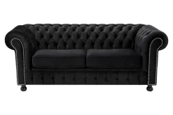Sofa glamour rozkładana czarna CHESTER