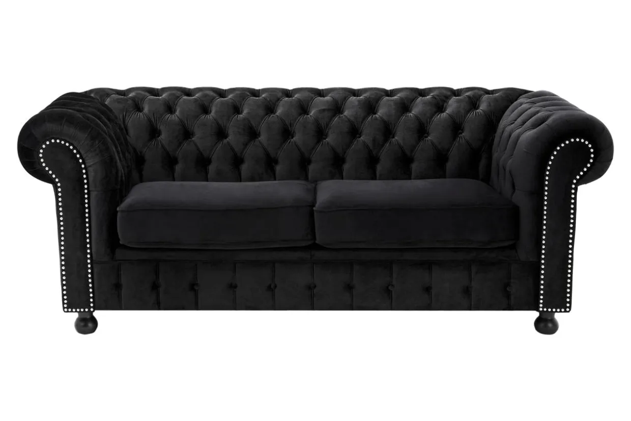 Sofa glamour rozkładana czarna CHESTER
