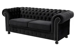 Sofa glamour rozkładana czarna CHESTER