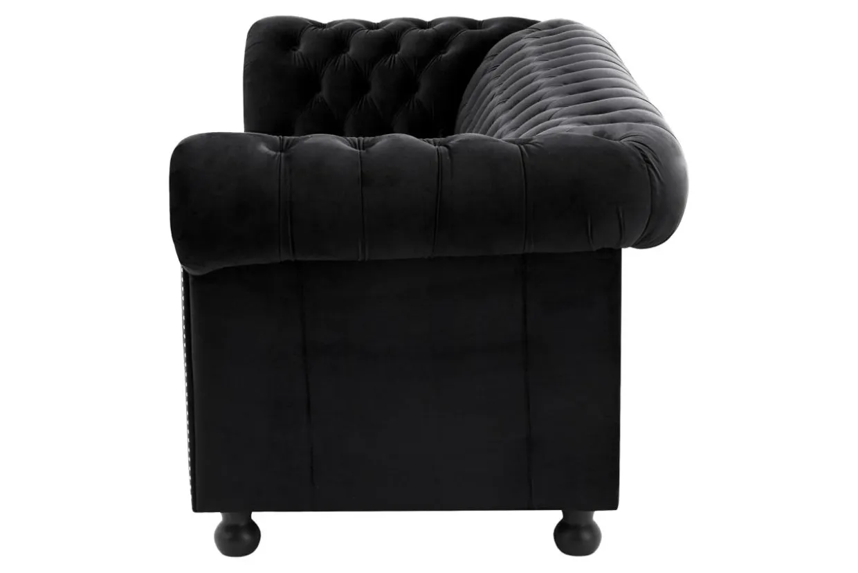 Sofa glamour rozkładana czarna CHESTER