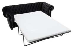 Sofa glamour rozkładana czarna CHESTER