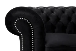 Sofa glamour rozkładana czarna CHESTER