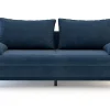 Sofa granatowa VAMOS nóżki orzech