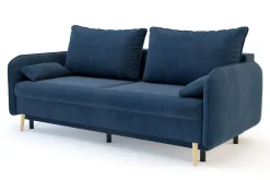 Sofa granatowa VAMOS nóżki buk