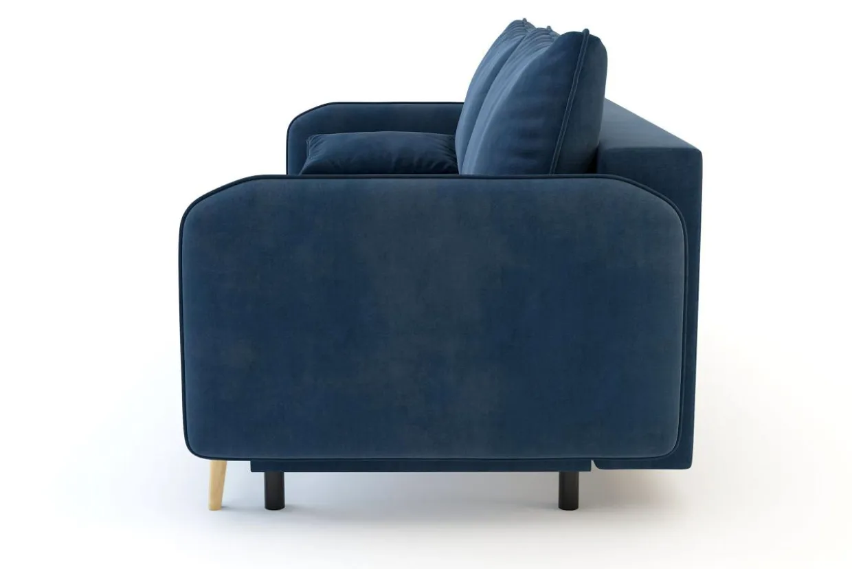 Sofa granatowa VAMOS nóżki buk