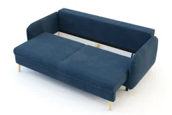 Sofa granatowa VAMOS nóżki buk