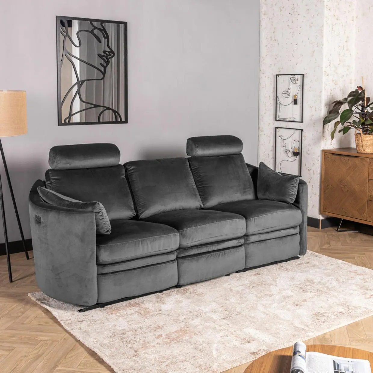 Sofa MILLOM 3-osobowa z funkcją relaks
