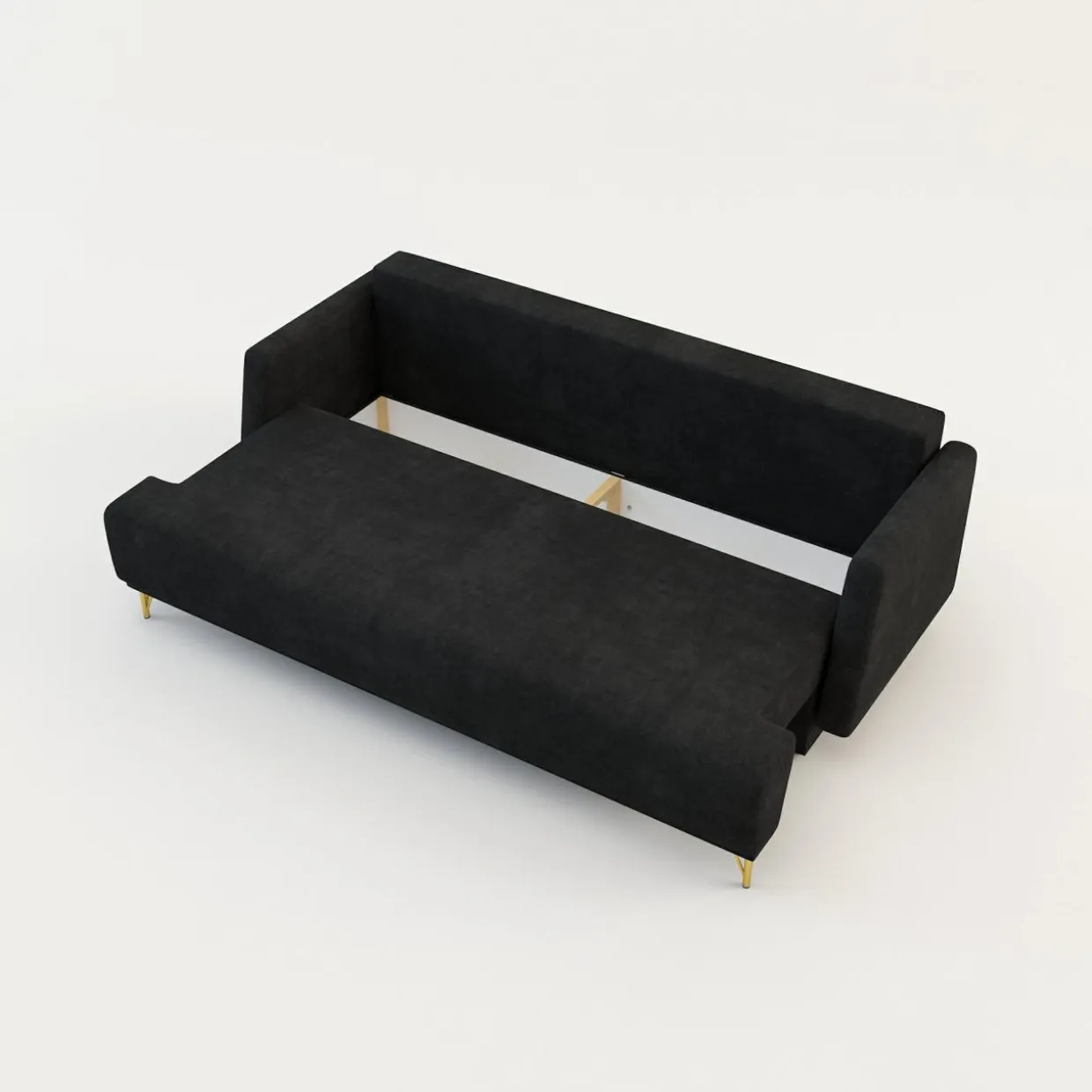 Sofa na złotych nogach rozkładana LAUREN