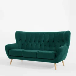 Sofa 3-osobowa ciemnozielona KELSO