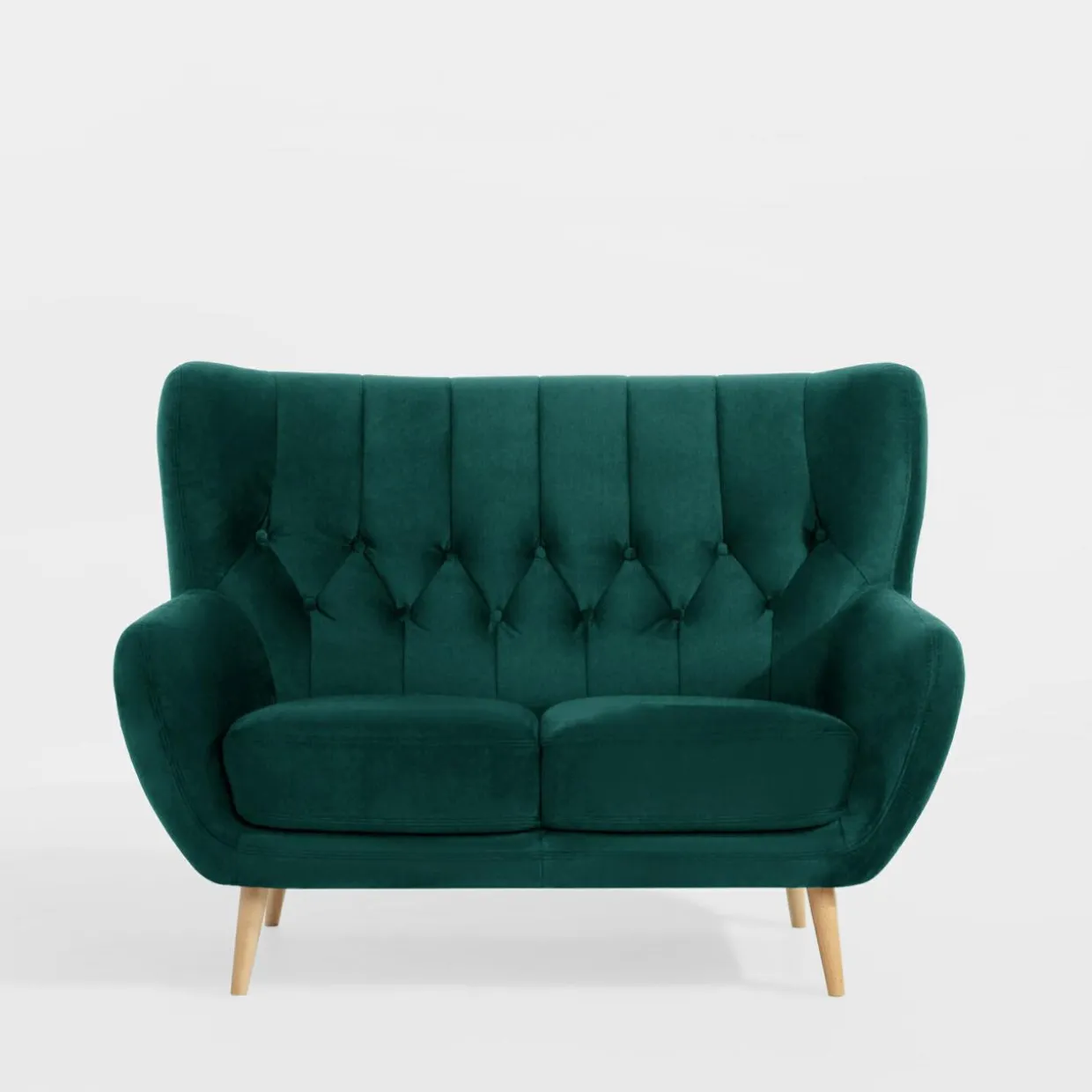 Sofa 2-osobowa ciemnozielona KELSO