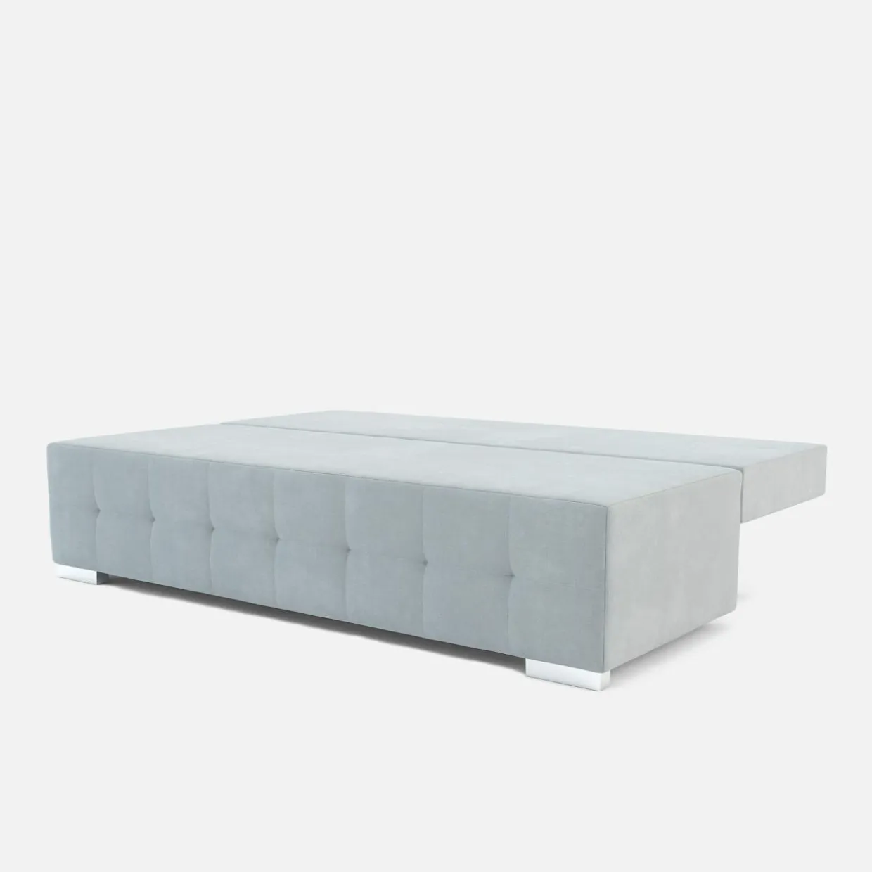 Sofa 3-osobowa jasnoszara pikowana LILI