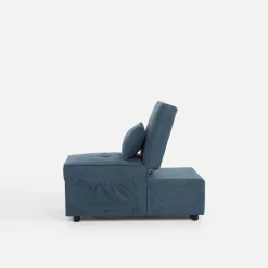 Sofa 1-osobowa rozkładana niebieska WINSLO