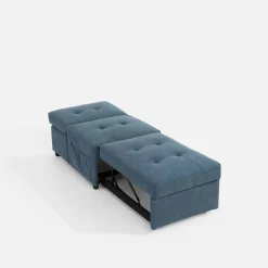 Sofa 1-osobowa rozkładana niebieska WINSLO