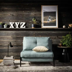 Sofa 1-osobowa rozkładana szarozielona PARKA