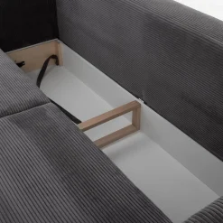 Sofa 3-osobowa sztruksowa szara RICO NEW