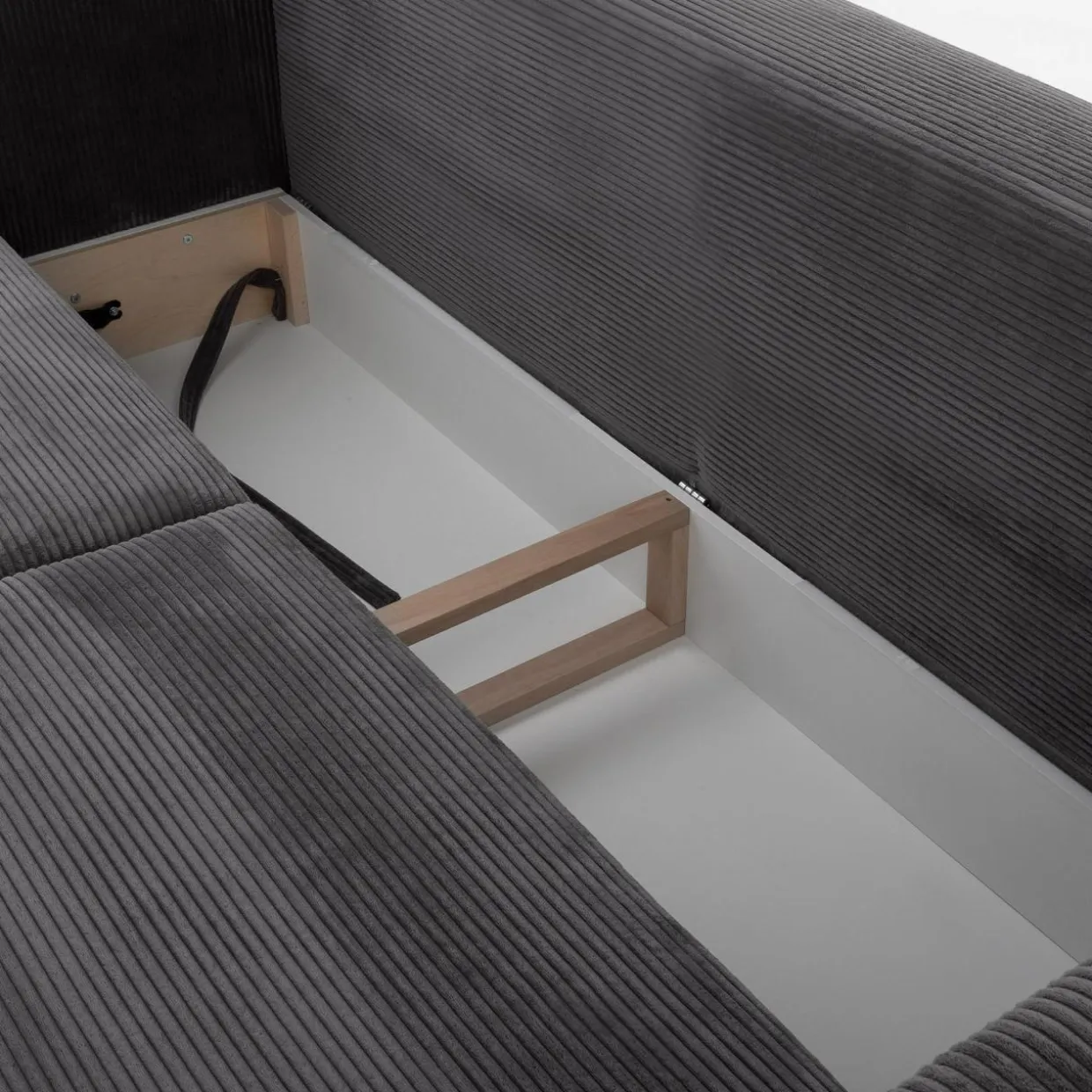 Sofa 3-osobowa sztruksowa szara RICO NEW