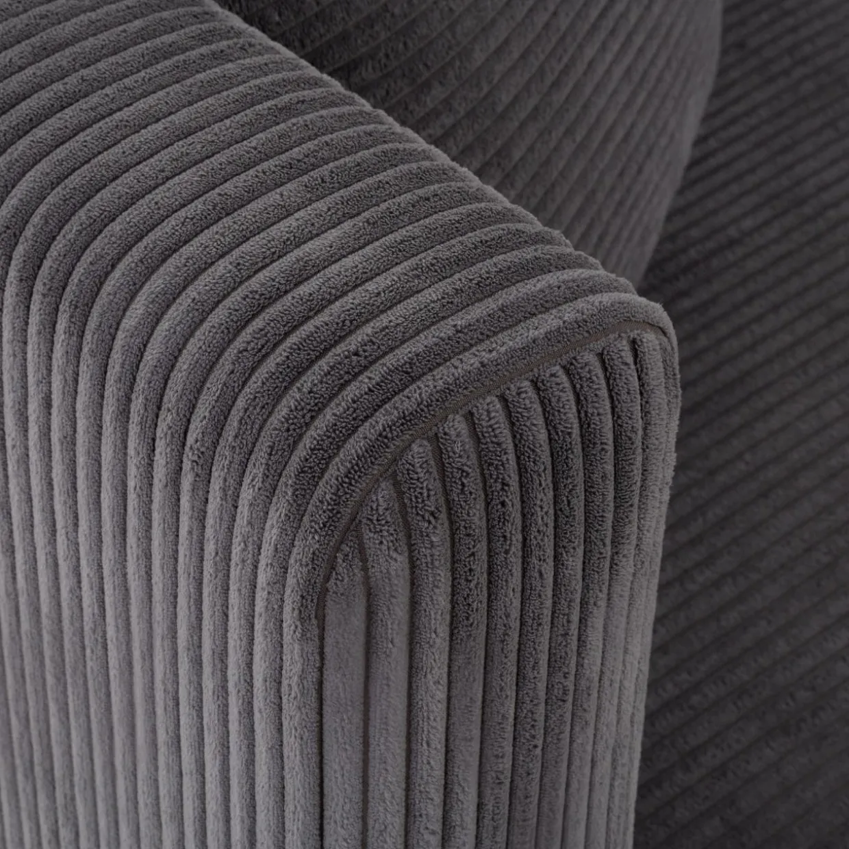 Sofa 3-osobowa sztruksowa szara RICO NEW