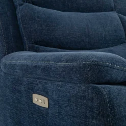Sofa 3-osobowa z funkcją relaks niebieska ZATRI
