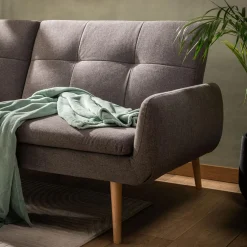 Sofa podwójnie rozkładana szara LUBERTO