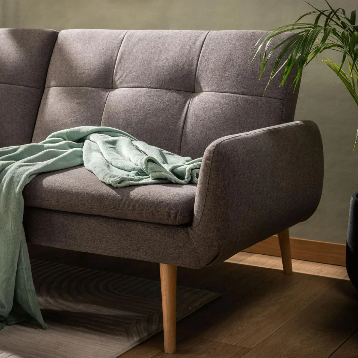 Sofa podwójnie rozkładana szara LUBERTO