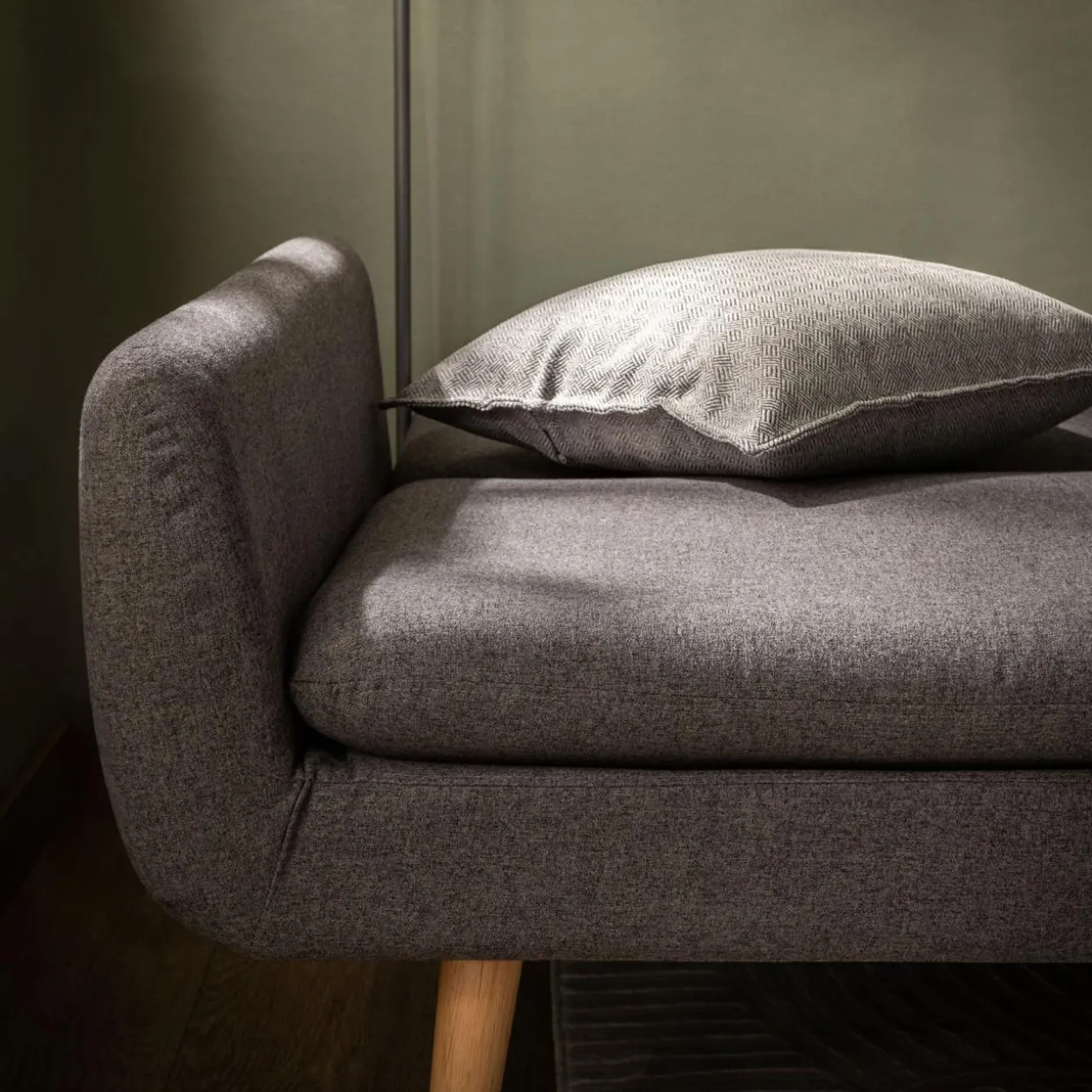 Sofa podwójnie rozkładana szara LUBERTO