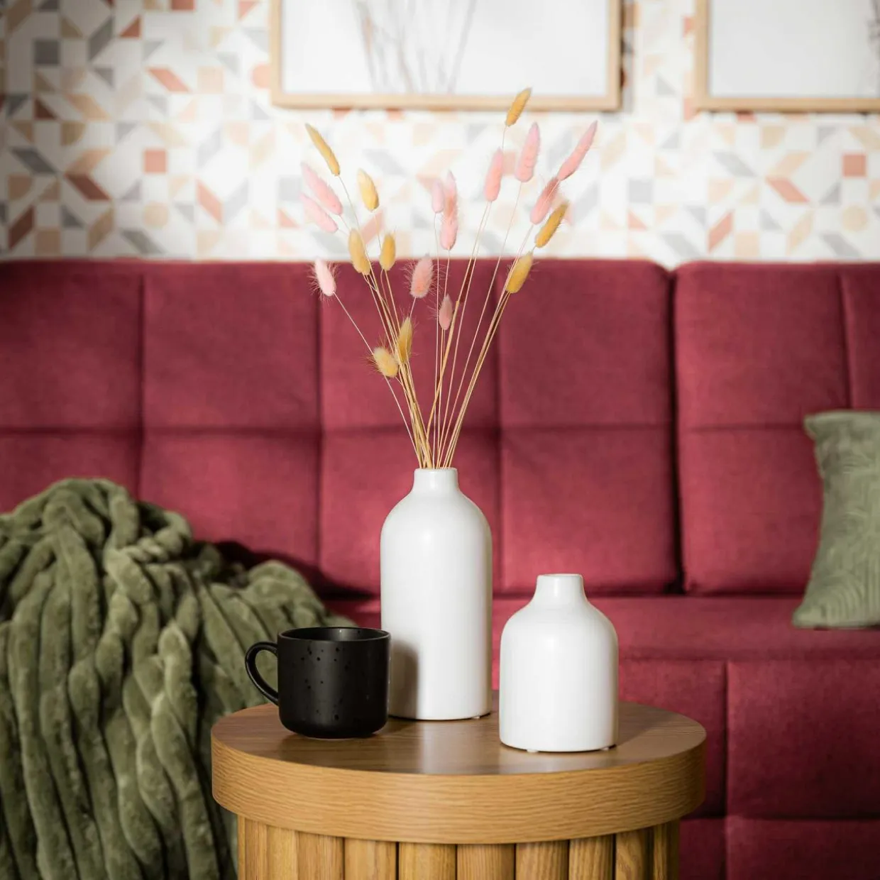 Sofa rozkładana ciemnoróżowa LILI
