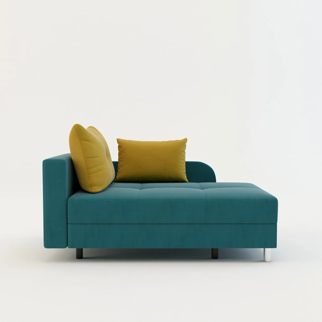 Sofa rozkładana niebiesko-żółta LETTO lewa
