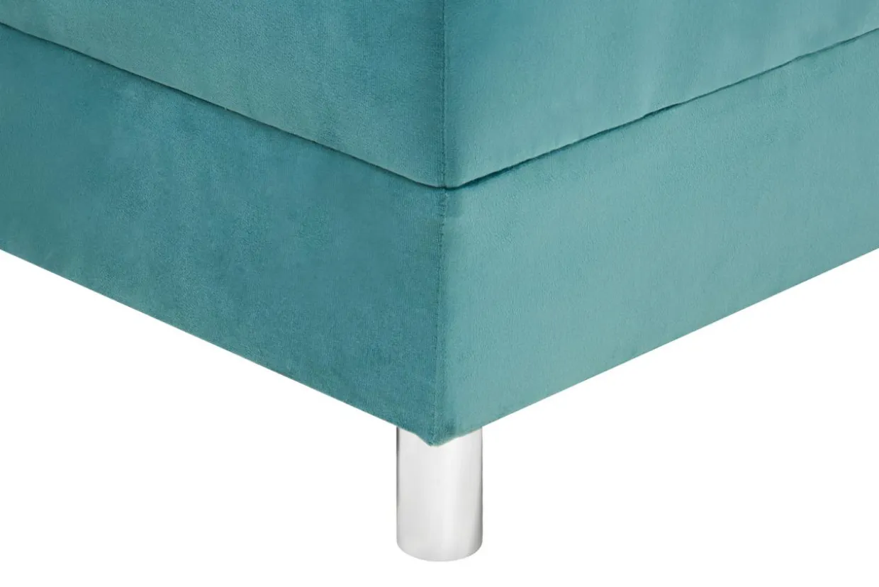 Sofa rozkładana niebiesko-żółta LETTO lewa