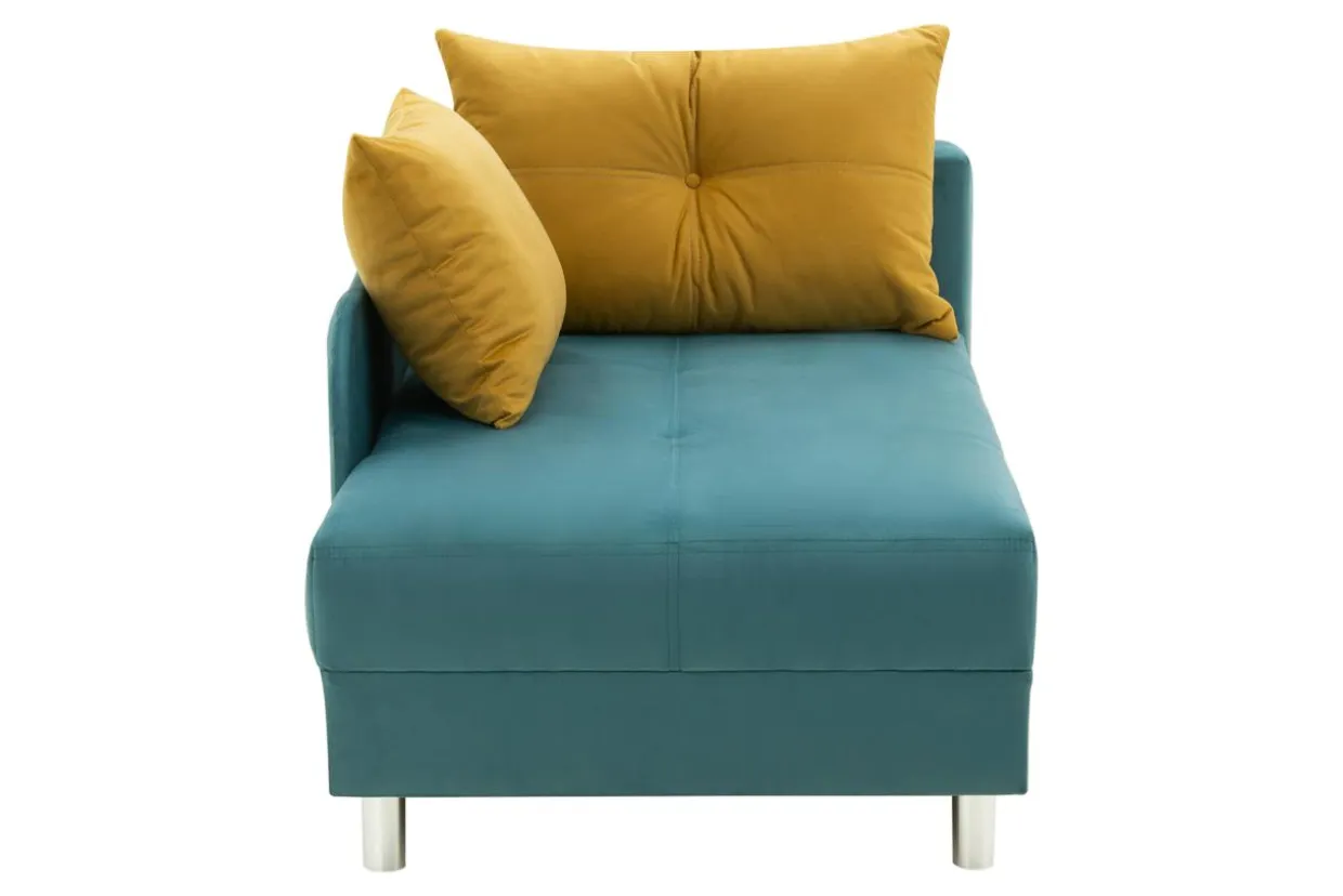 Sofa rozkładana niebiesko-żółta LETTO prawa