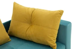 Sofa rozkładana niebiesko-żółta LETTO prawa