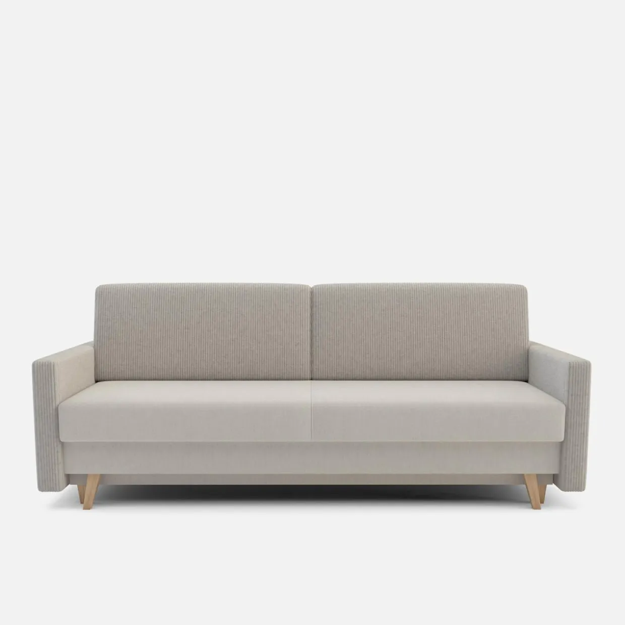 Sofa rozkładana 3-osobowa beżowa LISA