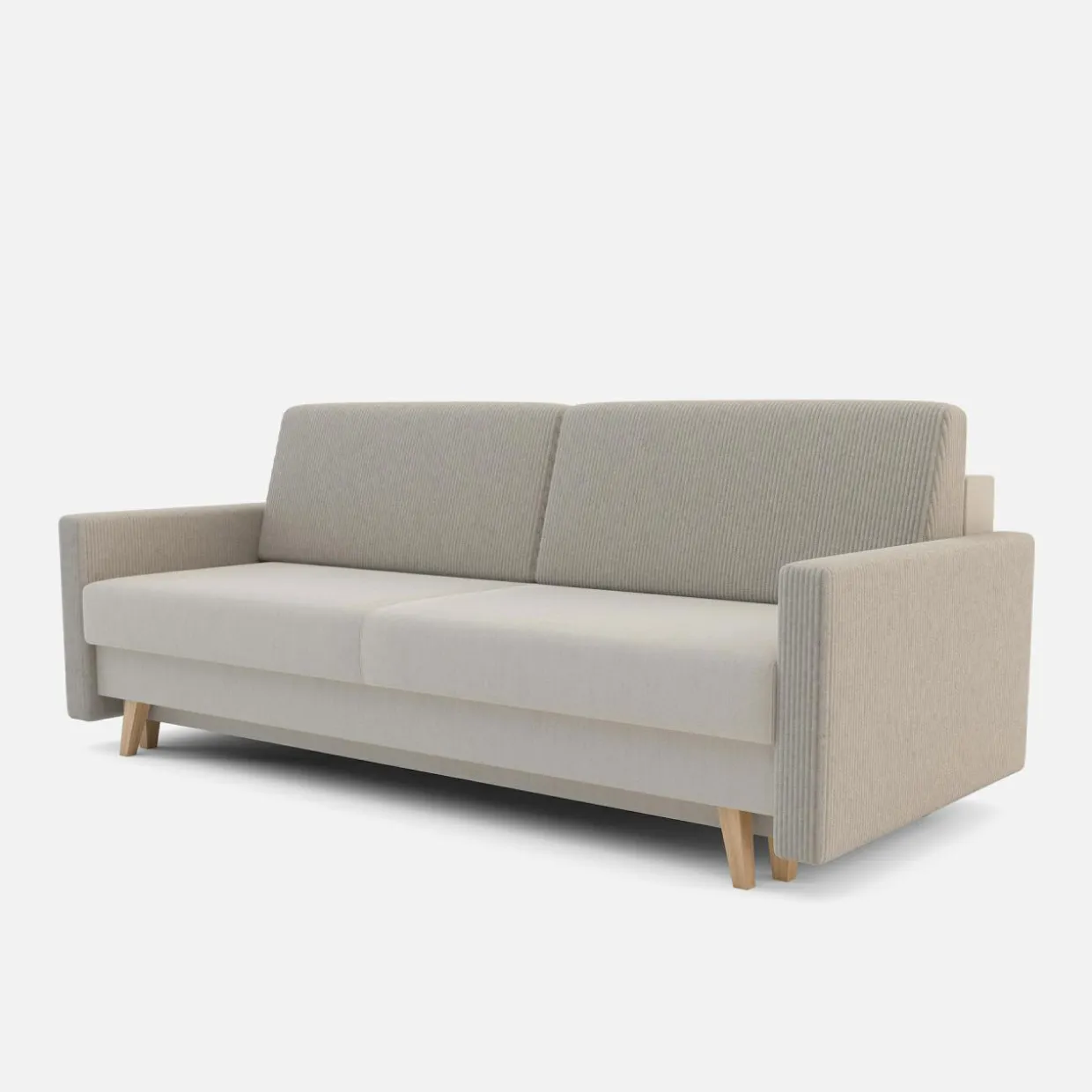 Sofa rozkładana 3-osobowa beżowa LISA