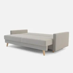 Sofa rozkładana 3-osobowa beżowa LISA