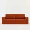 Sofa rozkładana 3-osobowa ceglasta METIS