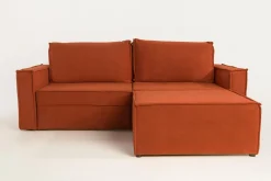 Sofa rozkładana 3-osobowa ceglasta METIS